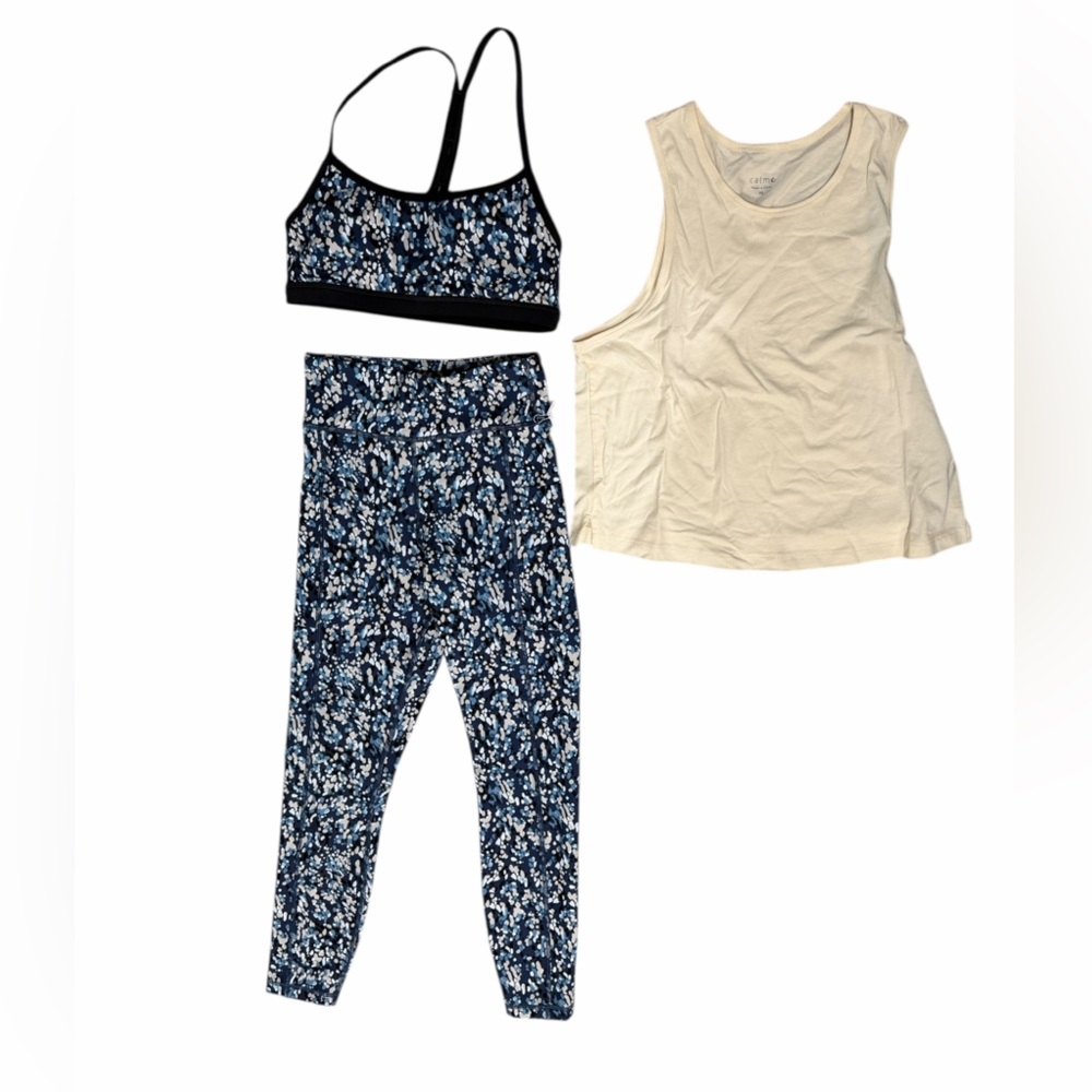 BUNDLE JOHNNY WAS CALME 3-Piece Set XS MTI ENDURANCE LEGGINGS BRA AND TANK NEW